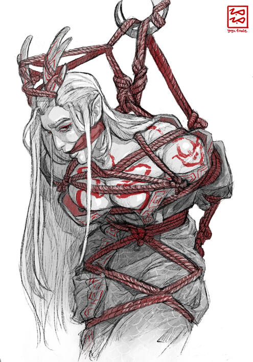 half-body, bondage, B&amp;W overlay ($85)