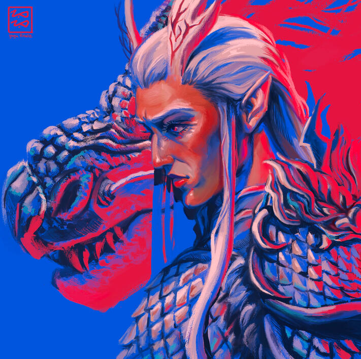 color bust, semi-detailed surroundings ($110)